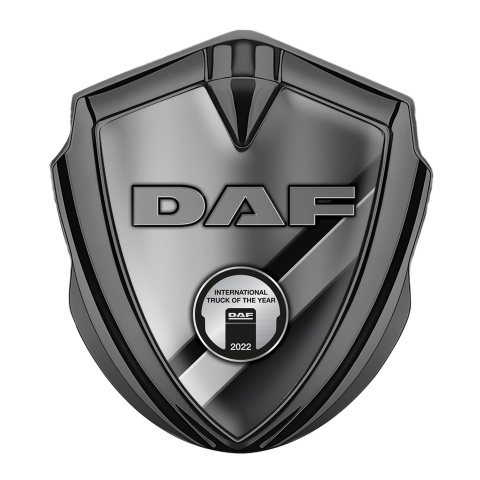 DAF Metal Domed Emblem Graphite Metallic Logo Polished Panels Metallic Motif