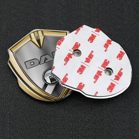 DAF Metal Domed Emblem Gold Metallic Logo Polished Panels Metallic Motif