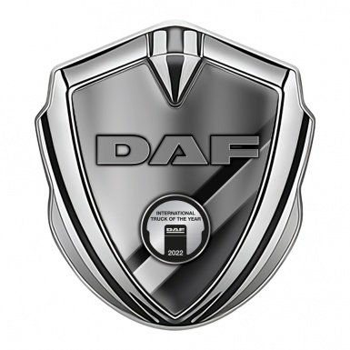 DAF Metal Domed Emblem Silver Metallic Logo Polished Panels Metallic Motif