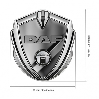 DAF Metal Domed Emblem Silver Metallic Logo Polished Panels Metallic Motif