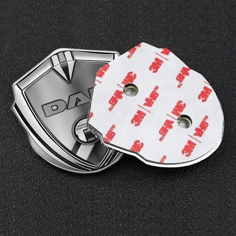 DAF Metal Domed Emblem Silver Metallic Logo Polished Panels Metallic Motif