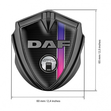 DAF Emblem Fender Badge Graphite Carbon Purple Stripe Metallic Plaque