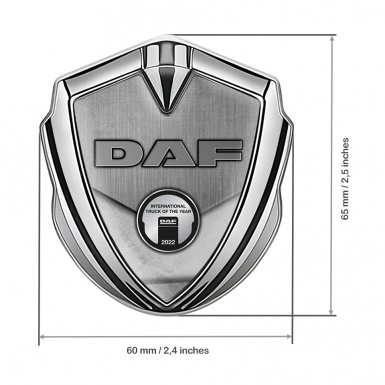 DAF Emblem Self Adhesive Silver Stone Texture Metallic Color Plaque