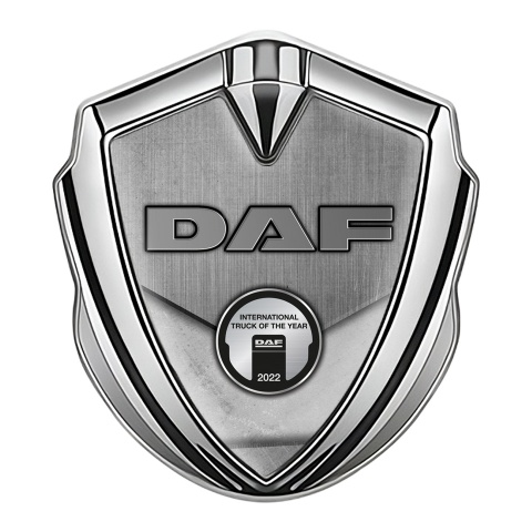 DAF Emblem Self Adhesive Silver Stone Texture Metallic Color Plaque