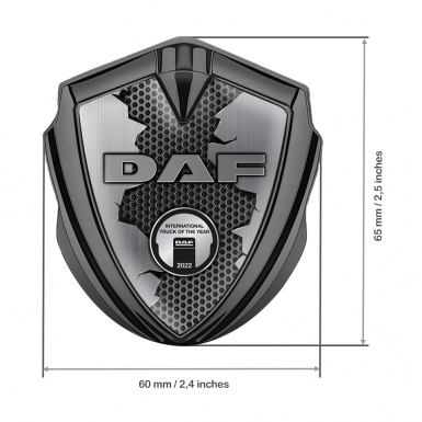 DAF Emblem Badge Graphite Hexagon Texture Broken Steel Metallic Logo