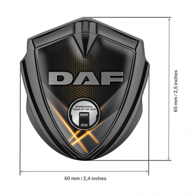 DAF Emblem Ornament Graphite Orange Glow Effect Steel Color Plaque