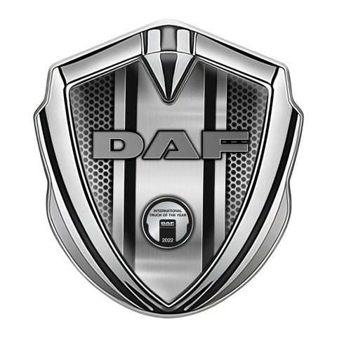 DAF Bodyside Domed Emblem Silver Light Mesh Fragment Metallic Plaque