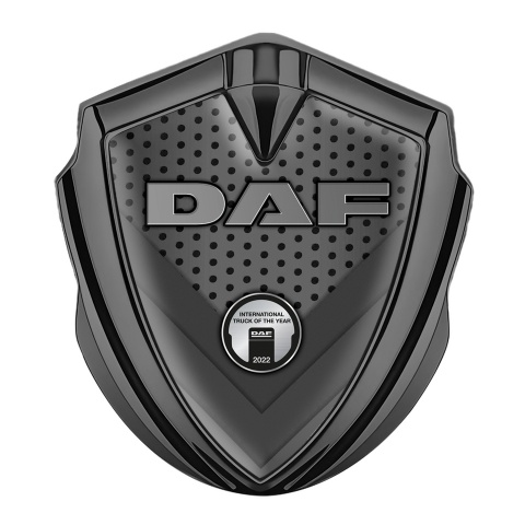 DAF Emblem Car Badge Graphite Dark Grate Elements Polished Logo Design