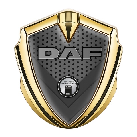 DAF Emblem Car Badge Gold Dark Grate Elements Polished Logo Design