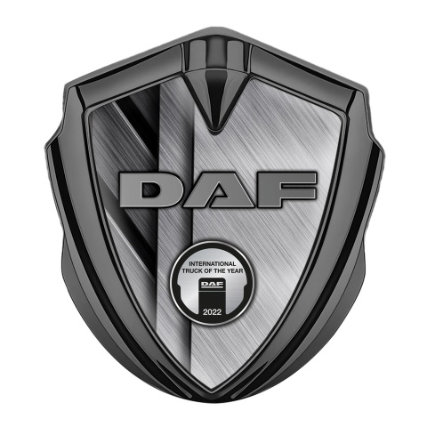 DAF Badge Self Adhesive Graphite Brushed Panels Metallic Plaque Edition