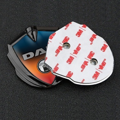 DAF Emblem Badge Self Adhesive Graphite Gradient Metallic Plate Design