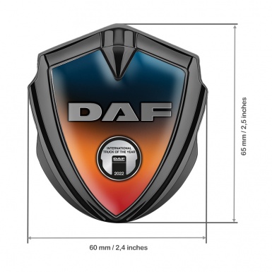 DAF Emblem Badge Self Adhesive Graphite Gradient Metallic Plate Design
