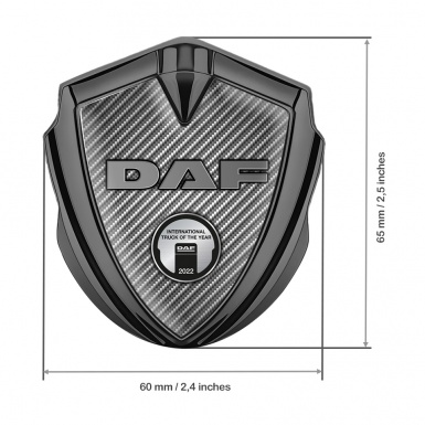 DAF Metal Emblem Self Adhesive Graphite Light Carbon Oval Plaque Edition