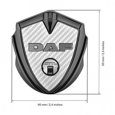 DAF Emblem Trunk Badge Graphite White Carbon Oval Plaque Variant