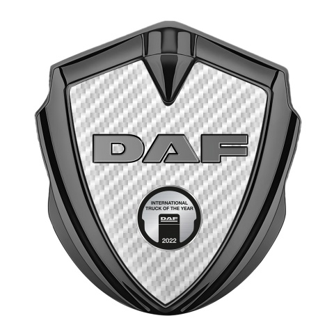 DAF Emblem Trunk Badge Graphite White Carbon Oval Plaque Variant