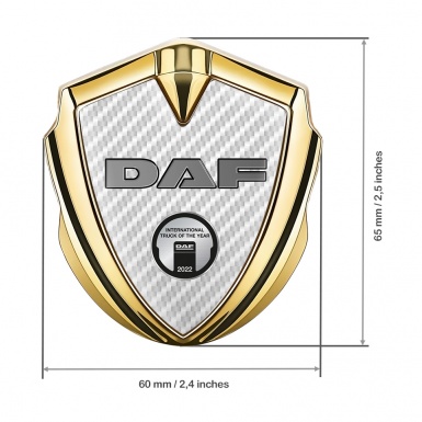 DAF Emblem Trunk Badge Gold White Carbon Oval Plaque Variant