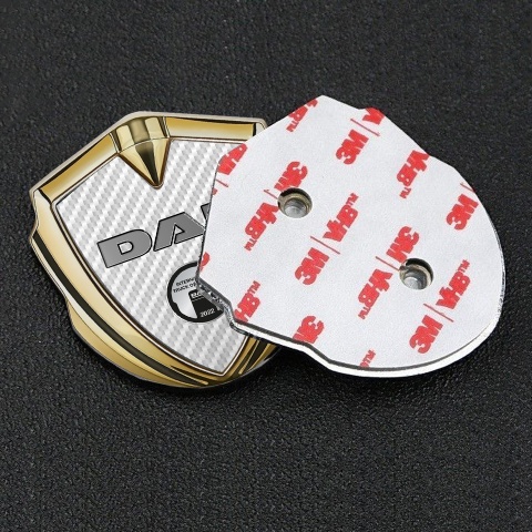DAF Emblem Trunk Badge Gold White Carbon Oval Plaque Variant