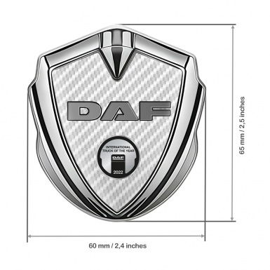 DAF Emblem Trunk Badge Silver White Carbon Oval Plaque Variant