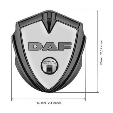 DAF Emblem Self Adhesive Graphite Grey Base Oval Metallic Plaque