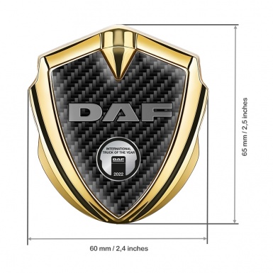 DAF Emblem Badge Gold Black Carbon Metallic Logo Oval Plaque