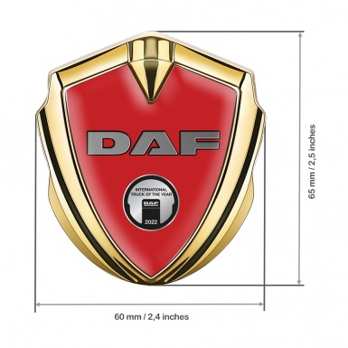 DAF Emblem Ornament Gold Red Base Metallic Oval Plaque Edition