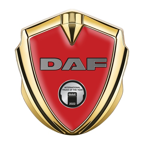 DAF Emblem Ornament Gold Red Base Metallic Oval Plaque Edition