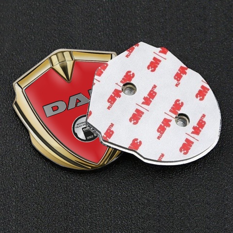 DAF Emblem Ornament Gold Red Base Metallic Oval Plaque Edition