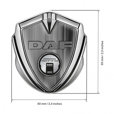 DAF Bodyside Emblem Self Adhesive Silver Light Gradient Metallic Plaque