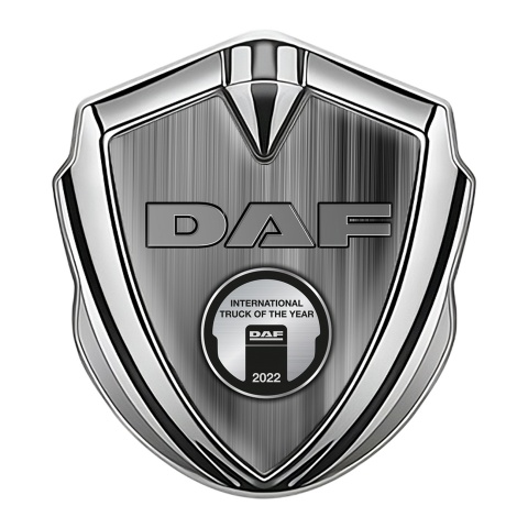 DAF Bodyside Emblem Self Adhesive Silver Light Gradient Metallic Plaque