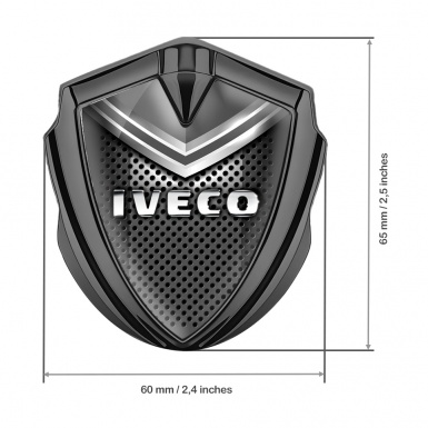 Iveco Badge Self Adhesive Graphite Dark Mesh Segment Chrome Logo Motif