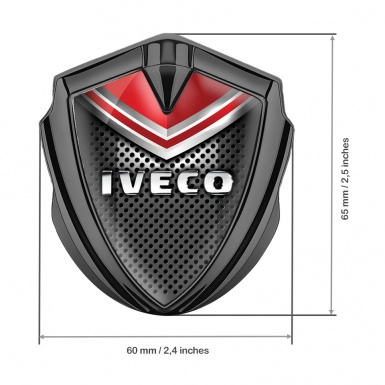 Iveco Emblem Badge Self Adhesive Graphite Red Fragment Motif Chrome Logo