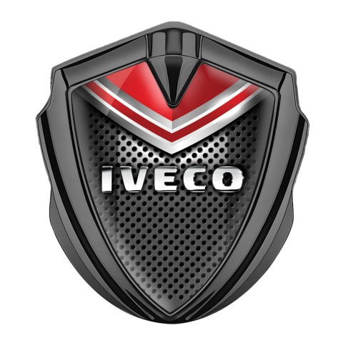 Iveco Emblem Badge Self Adhesive Graphite Red Fragment Motif Chrome Logo