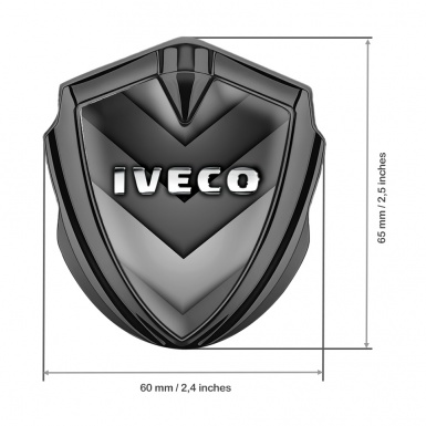 Iveco Metal Emblem Self Adhesive Graphite Grey Hex Chrome Logo Design