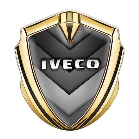 Iveco Metal Emblem Self Adhesive Gold Grey Hex Chrome Logo Design