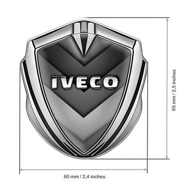 Iveco Metal Emblem Self Adhesive Silver Grey Hex Chrome Logo Design