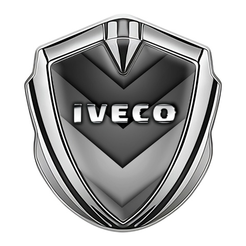 Iveco Metal Emblem Self Adhesive Silver Grey Hex Chrome Logo Design