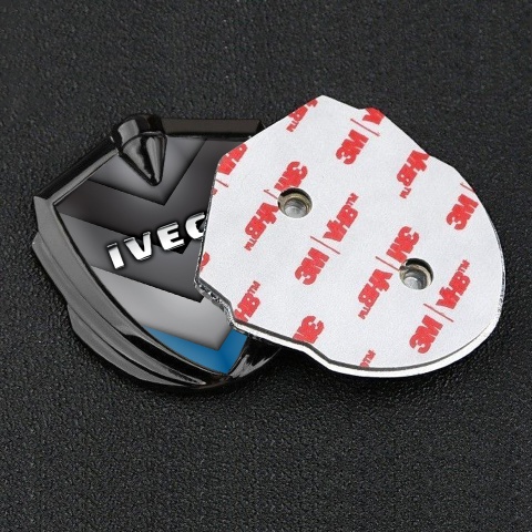 Iveco Fender Emblem Badge Graphite Blue Fragment Chrome Logo Motif