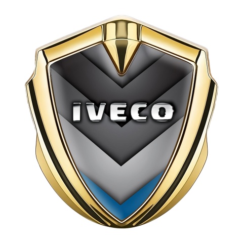 Iveco Fender Emblem Badge Gold Blue Fragment Chrome Logo Motif