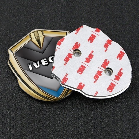 Iveco Fender Emblem Badge Gold Blue Fragment Chrome Logo Motif