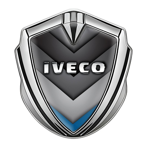 Iveco Fender Emblem Badge Silver Blue Fragment Chrome Logo Motif