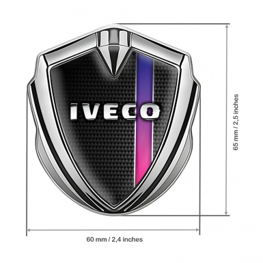Iveco Emblem Self Adhesive Silver Black Carbon Chrome Logo Edition