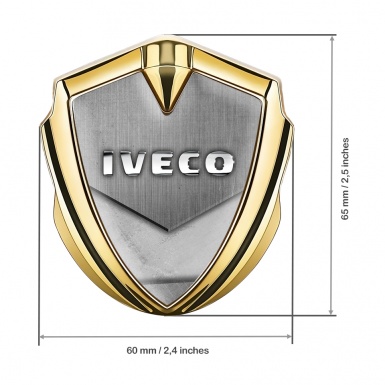 Iveco Emblem Badge Gold Stone Texture Effect Chrome Logo Design