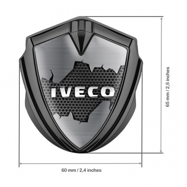 Iveco Domed Emblem Graphite Dark Honeycomb Chrome Logo Edition