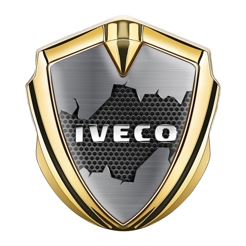 Iveco Domed Emblem Gold Dark Honeycomb Chrome Logo Edition
