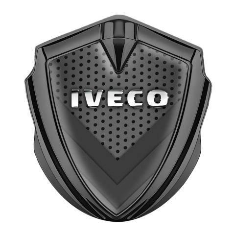 Iveco Emblem Ornament Graphite Dark Texture Chrome Logo Design