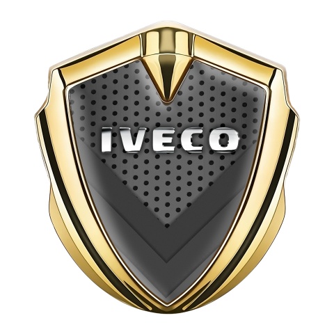 Iveco Emblem Ornament Gold Dark Texture Chrome Logo Design