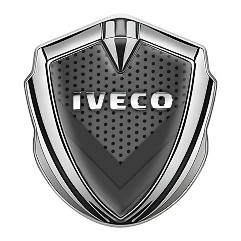Iveco Emblem Ornament Silver Dark Texture Chrome Logo Design