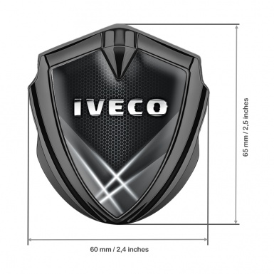 Iveco Bodyside Domed Emblem Graphite White Hex Texture Chrome Polish