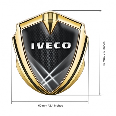 Iveco Bodyside Domed Emblem Gold White Hex Texture Chrome Polish