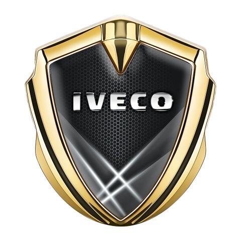 Iveco Bodyside Domed Emblem Gold White Hex Texture Chrome Polish